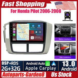 Apple CarPlay Android 13 Car Radio Stereo GPS Navi BT For Honda Pilot 2006-2008
