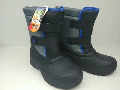 Botas de nieve para niños Wonder Nation correas azules/grises/negras -5 grados elige una talla  Foto 1 de 4