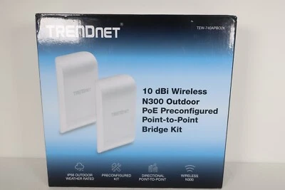 TRENDnet  RB-TEW-740APBO2K 10dBi Wireless N300 Outdoor PoE Pre-Configured NEW - Image 1 of 4