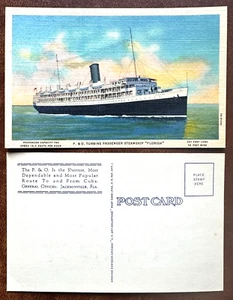 NEU P.&O. Turbine Passagier Dampfschiff Florida Postkarte beliebtestes Schiff nach/fr - Bild 1 von 3