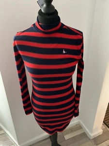Vestido cálido a rayas de cuello polo para mujer Jack Wills talla 6 nuevo con etiquetas - Imagen 1 de 4