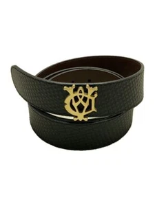 Dunhill belt leather Black mens Used - Picture 1 of 5