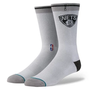 STANCE SOCKS NBA BROOKLYN NETS M558D5NETS WHT | WHITE Mens Large 9-12 - Picture 1 of 3