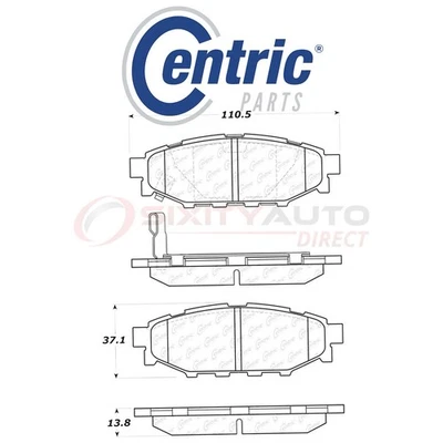Centric C-TEK Metallic Disc Brake Pads for 2016-2018 Subaru Crosstrek 2.0L qz - Imagem 1 de 4