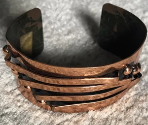 Vintage Copper Cuff Bracelet Modernist Design Mid Century - Picture 1 of 6