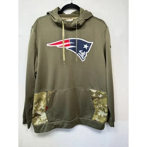 Nike Therma-Fit NFL Patriots Flag Hoodie, Olive Green, Size Large - Picture 1 of 6