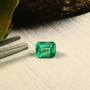 8x6 MM AAA High Quality Lab Grown Colombian Emerald Loose Gemstone Emerald Cut - Picture 1 of 5