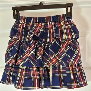 Crewcuts J.Crew Tartan Plaid Holiday Tiered Twirl Skirt Size M 6-9 Cotton Blend - Picture 1 of 7