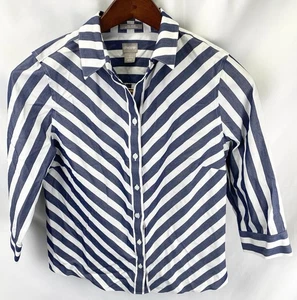 Camicia Chicos No Iron antimacchia con bottoni a righe manica 3/4 top 0 (piccola) - Foto 1 di 7