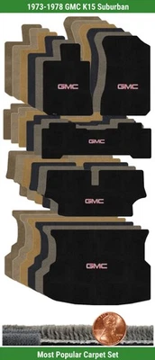 Juego de alfombrillas Ultimat personalizadas para '73-78 GMC K15 Suburban con logotipo (5 piezas) #NZN Foto 1 de 4