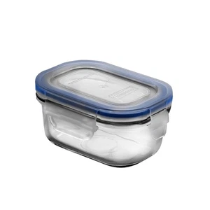 Glasslock Rectangular Tempered Glass Container (Blue Silicone Lid) - 150mL - Picture 1 of 1