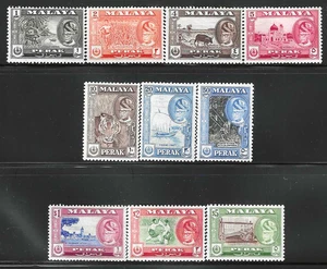 Perak Malaya 1957-1961 Scts #127-#137 Complete Mint/NH Set (11) VF-XF FOG - Picture 1 of 2