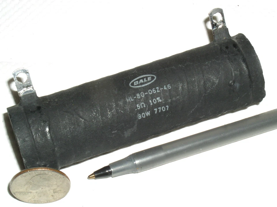 80 Вт 80 Вт ВАТТ DALE ПИТАНИЯ РЕЗИСТОР ФИКТИВНЫЙ ТЕСТ НАГРУЗКИ .5 ОМ ПРОВОЛОЧНАЯ КЕРАМИКА 10% - Изображение 1 из 4