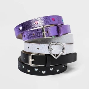 Girls' 3pk Heart Belt - Cat & Jack™ XL - Picture 1 of 2