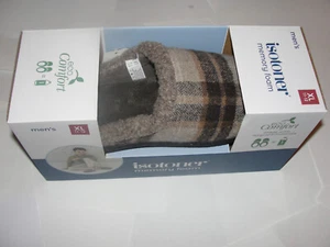 Isotoner Ciabatte Uomo Memory Foam Eco Comfort XL 11-12 Marrone Plaid - Foto 1 di 9