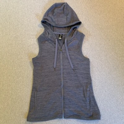 Sudadera con capucha Active Life sin mangas entrecruzada espalda azul para mujer pequeña cremallera completa Foto 1 de 4