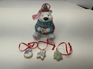 Hallmark Sweet Tooth Treats Christmas Ornament Polar Bear Cookie Jar 2002 - Picture 1 of 10