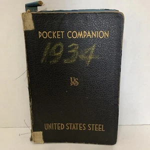 Vintage 1934/1936 Carnegie Pocket Companion US Stahl 24. Auflage Lederbezug - Bild 1 von 24