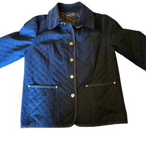 Jones New York Signature Women's Size Large Navy Soft Patch Elbow Corduroy Gold - Picture 1 of 14
