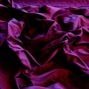 Iridescent Magenta Dupioni 100% Silk Fabric, 44"/54" Wide, By The Yard (S-139) - Picture 1 of 4