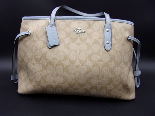 Borsa Coach donna firmata tracolla con coulisse blu marrone M1922 57842