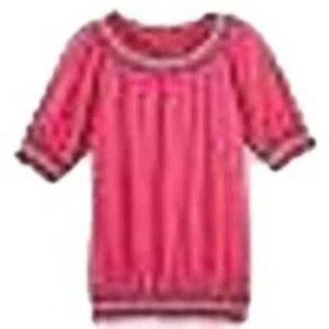 Girls Shirt Mudd Short Sleeve Pink Peasant Summer Top-size 7/8 - Picture 1 of 4