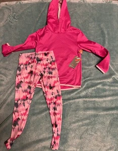 Cheetah Fleece Hooded Pullover Set 2 Piece Set Size S (6/6X) NWT - Picture 1 of 8