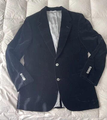 Bill Blass Blazer Traje Chaqueta Hombre 42 Terciopelo Negro Abrigo Deportivo De Colección Años 70 Foto 1 de 4