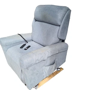 Used Electric Reclining Chair With Lift - Grey Fabric - Picture 1 of 8