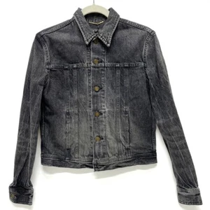 UNUSED SAINT LAURENT PARIS 484738 Heart emblem Logo button Jean Denim jacket - Picture 1 of 13