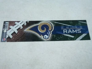ST. LOUIS RAMS  Bumper Sticker style 10.5" x 3" VINYL DECAL by Rico NEW!  glt - Picture 1 of 1