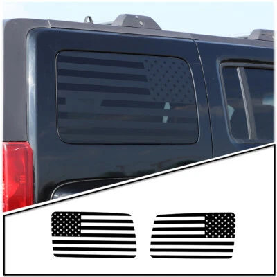 Наклейка отделка заднего бокового окна подходит для Hummer H3 2005-2009 годов выпуска (флаг США) - Изображение 1 из 4