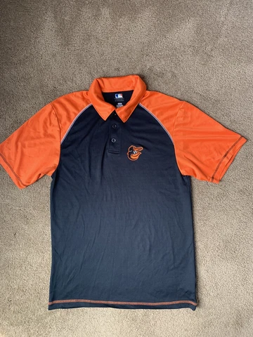 Baltimore Orioles Short Sleeve Polo Black/Orange Size Medium MLB Baseball Cover