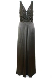 Maxi Vestido Hobbs Vintage Inspirado Gris Seda Acanalado Cuentas Ocasión Especial Reino Unido 8 - Imagen 1 de 9