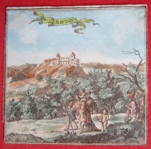 Orig. Kupferstich Riczo Ungarn Hungary Burg Festung Schloss Fort um 1750 - Imagen 1 de 12