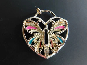 Colgante Thomas Sabo de plata de ley 925 y esmalte mariposa corazón bloqueado - Imagen 1 de 2