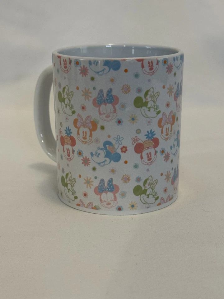 Taza Floral Disney Minnie Mouse 8oz - Rosa Azul Verde Flores Foto 1 de 3