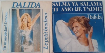 DALIDA - Lote 2 Discos Single Vinyl 7" Años 70 Francia - Imagen 1 de 4