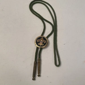 Cravatta Boy Scouts of America Bolo vintage aquila verde scudo emblema BSA scouting - Foto 1 di 5