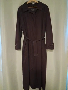 Sanyo NY long trench coat vintage burgandy Size 14 Lined Heavy - Picture 1 of 7