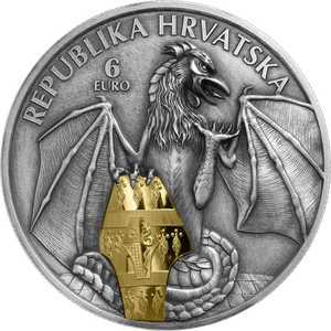 Croatia 2024 6€ TRSAT DRAGON 2 OZ moneda plata - Imagen 1 de 6