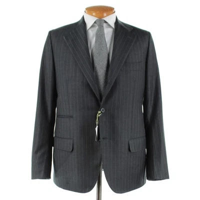 Traje de dos piezas de lana Sartorio Kiton nuevo con etiquetas talla 54R (44R EE. UU.) a rayas grises Foto 1 de 4