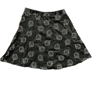 Falda circular vintage años 90 Y2K cambio exacto estampado margarita sedosa talla 7 Foto 1 de 3