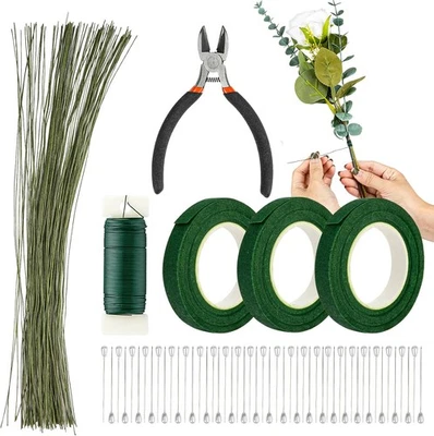 Floral Arrangement Kit – DIY Tape, 22 & 26 Gauge Wire, Pins & Cutter for Bouquet - Image 1 of 4
