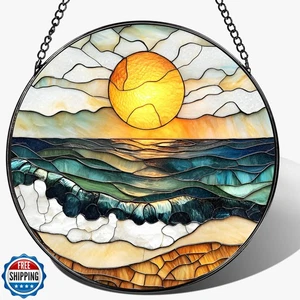 8-Inch Stained Glass Ornament, Stained Glass Window Hanging, Wind - Picture 1 of 5
