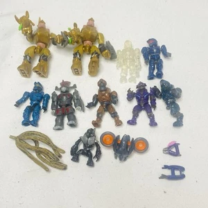 Halo Mega Bloks (Lot of 11) Mixed Mini Figures w/Weapons Gold Covenant, Spartan - Picture 1 of 5