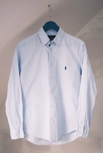Ralph Lauren Men's Light Blue Cotton Long Sleeve Shirt SizeS Made in Philippines - Picture 1 of 10