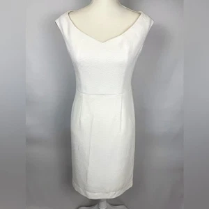 Black Halo Sheath Dress White Cocktail Dress Sleeveless Sz 6 Jackie O Bride - Picture 1 of 12
