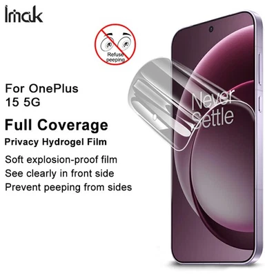 imak For OnePlus 15 5G, Privacy Hydrogel Film (Support fingerprint unlocking) - Image 1 of 4