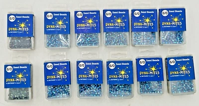(9) CUENTAS SEMILLA DYNA-MITES MATSUNO 6/0 ARCO IRIS TURQUESA 40 GR CADA UNA Y POCAS ABIERTAS Foto 1 de 4